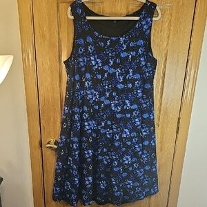 Perceptions Midnight Blue Floral Midi Dress